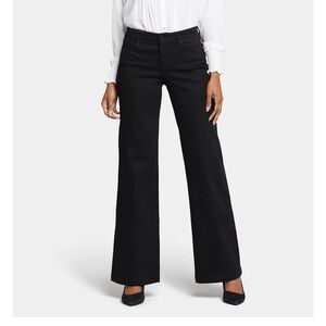 NYDJ Dark Blue Rinse Wide Leg Trouser Jean with Clean Hem Size 0 NWT